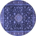 thumbnail image 1 of Ahgly Company Indoor Round Medallion Blue Traditional Area Rugs, 6' Round, 1 of 4