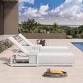 thumbnail image 3 of PURPLE LEAF Patio Chaise Lounge Chair Set of 2, PU Leather Outdoor Chaise Lounger Aluminum Pool Lounge Chairs with 5-Position Adjustable Backrest for Pool, Deck, Garden, Sunbathing,White, 3 of 7