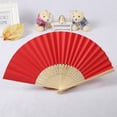 thumbnail image 6 of Farfi Chinese Style Blank Folding Hand Held Bamboo Paper Pocket Fan DIY Craft Gift (Dark Yellow), 6 of 13