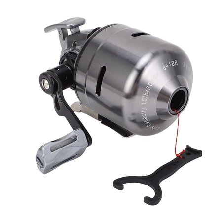 NFTIGB Closed Face Fishing Reel Nonslip Stainless Steel Fishing Reel with Magnetic Ring Automatic Line Arranging Gray for Freshwater and Saltwater Ambidextrous Use