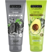 Freeman Feeling Beautiful Face Mask Pack (Charcoal & Black Sugar, Avocado & Oatmeal)