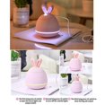 thumbnail image 4 of Mini Humidificador de Aire de 200 Ml Lindo Conejo Difusor de Aceite Esencial de Aroma Usb Purificador de Aire para Auto Oficina Fabricante de Niebla-Rosa, 4 of 5