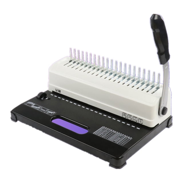U12 Comb Binding Machine Manual Rubber Ring Clip 21 Hole Binding Machine A4 Paper Document Punching Machine Voucher Binding Mach ,Pinpoint Punching