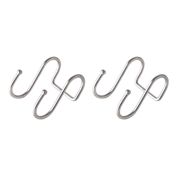 Naiovety Gancho de almacenamiento en forma de S doble de acero inoxidable para baño, cocina, pared, puerta, organizador, accesorios 50x73mm 2piezas