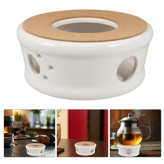 OUNONA Ceramic Teapot Heater for Coffee Tea Warmer Suitable for Ceramic Glass Stainless Steel Teapots 1 Set Tea Light Heater