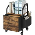 thumbnail image 1 of Small File Cabinet Rolling Filing Cabinet for Under Desk with Divider Single Non-Woven Fabric Drawer File Organizer for A/Letter Size Documents Under Desk Storage Rustic FCHR, 1 of 9