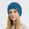thumbnail image 2 of jobturf Womens Winter Hat Fashion Casual Solid Beanie Lightweight Turban Thickened Warm Fleece Lined Skull Caps for Cold Weather, 2 of 5