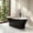 Black, variant on Akicon 67" Double-Ended Solid Cast Iron Freestanding Deep Soaking Bathtub with Complete Drain and Overflow Hardware Kit White