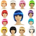 thumbnail image 1 of Peluca colorida BOB Head, cubierta para la cabeza, suministros para fiestas, peluca para la cabeza de estudiante, cabello corto, 1 of 5