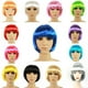 thumbnail image 1 of Peluca colorida BOB Head, cubierta para la cabeza, suministros para fiestas, peluca para la cabeza de estudiante, cabello corto, 1 of 5