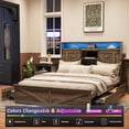 thumbnail image 2 of Vabches Twin Size Bed Frame with 4 Drawers, Metal Platform Bed with LED Lights, Charging Station and Bookcase Headboard, No Box Spring Needed, 2 of 7