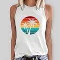 thumbnail image 2 of Gibobby Mujeres Casual Cocotero Impresión Mangas Cuello Redondo Camiseta Suelta Blusa Tops(Blanco,G), 2 of 4