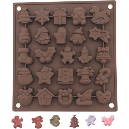 

Christmas Chocolate Mold 1 Set of 25 Cavity Non-Stick Silicone Chocolate Cake Mold