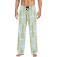 thumbnail image 2 of Gold Pineapple on Striped Men's Pajama Pants Lightweight Sleepwear Bottom Lounge Pants, 2 of 6