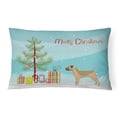 thumbnail image 1 of Carolines Treasures CK3523PW1216 Border Terrier Christmas Tree Canvas Fabric Decorative Pillow, 1 of 4