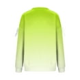 thumbnail image 6 of Women's Graduated Print Bow Round Neck Long Sleeve Loose Pullover Sweatshirt T-Shirt, Gradient Fall Winter Fashion Top with Soft Material for Stylish Outfits,Fluorescent Green,L, 6 of 7
