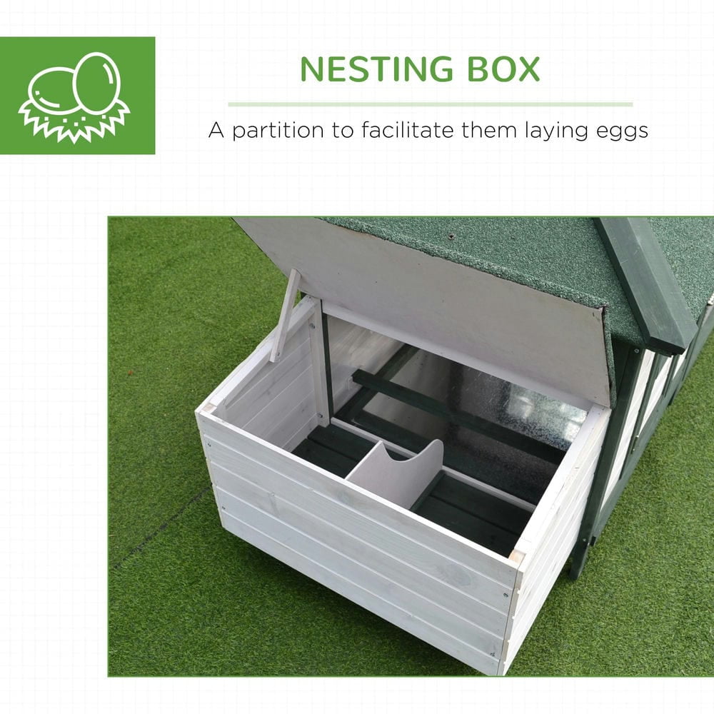 Resenkos Rabbit Hutch, Duck Cage Hutch,Chicken Coop,77" Wooden Chicken Coop Hen House with Nesting Box, Enclosed Run and Removable Tray, Green