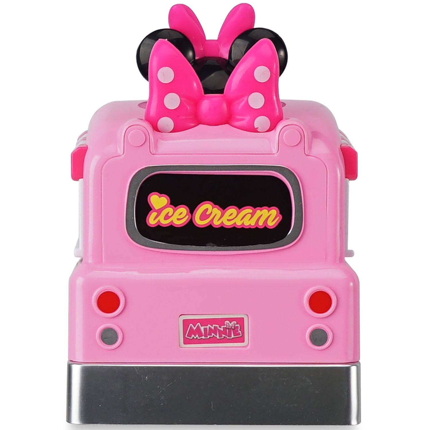Disney Junior: Press N' Go - Minnie Mouse Ice Cream Truck - 5.5” Pink & White Toy Vehicle, Flashing Lights & Sounds Car, Desserts Shop Play, Kids 3+