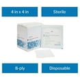 thumbnail image 3 of McKesson Gauze Sponges, Sterile, Woven Wound Care Pads - 4in x 4in, 2 per Pack, 50 Packs, 100 Total, 3 of 11