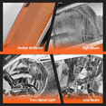 thumbnail image 6 of Titans Motors Headlight Assembly Pair Fits 2003–2007 Honda Accord 2-Door and 4-Door with Chrome Housing and Amber Corner Lamps, 6 of 6