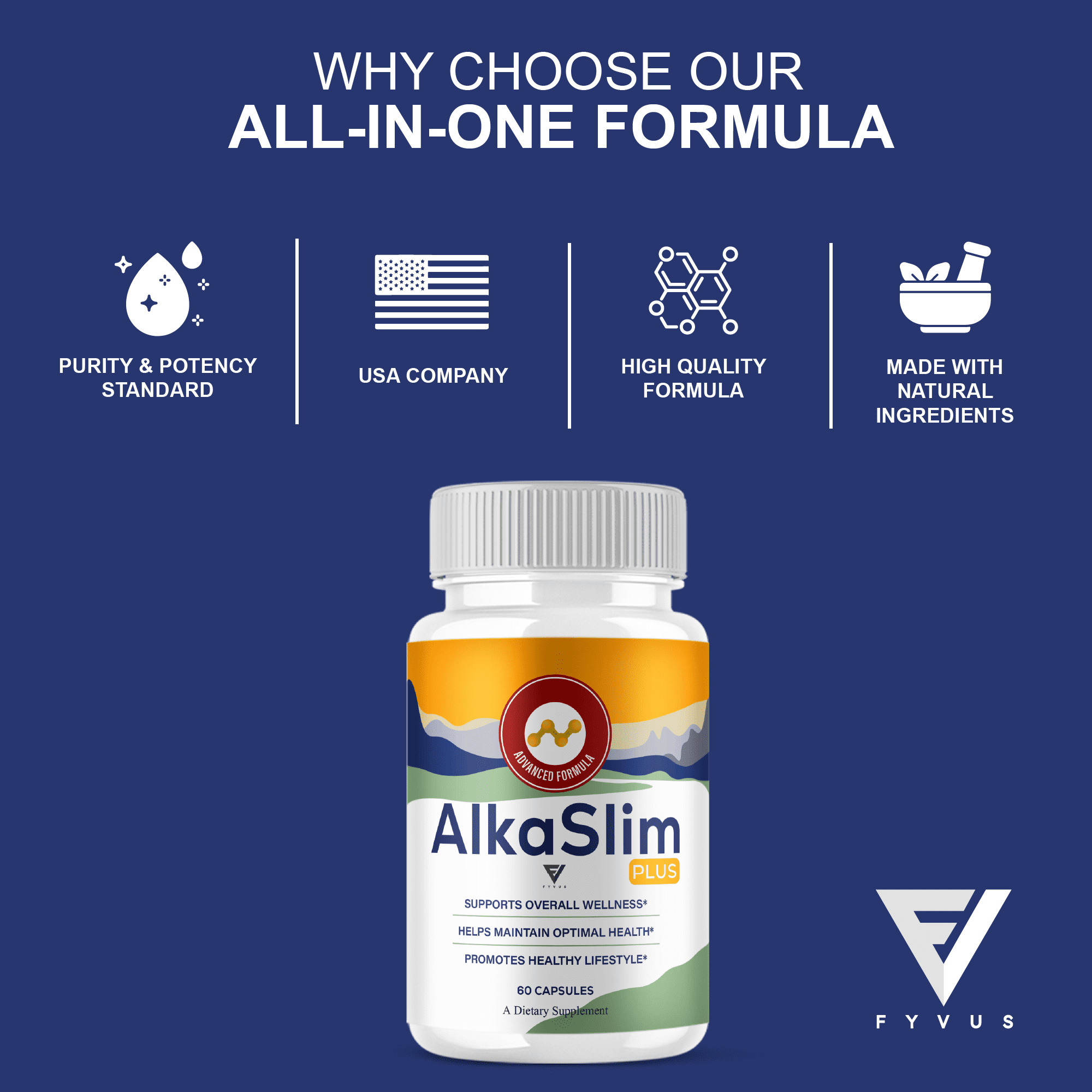 (2 Pack) AlkaSlim Plus Premium Daily Health Supplement (120 Capsules)