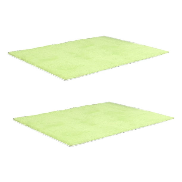 Yuarrent Alfombra de poliéster para dormitorio, 2 uds., para cabecera, sala de estar, sofá, alfombra decorativa para puerta, accesorios para Decoración del hogar Verde claro