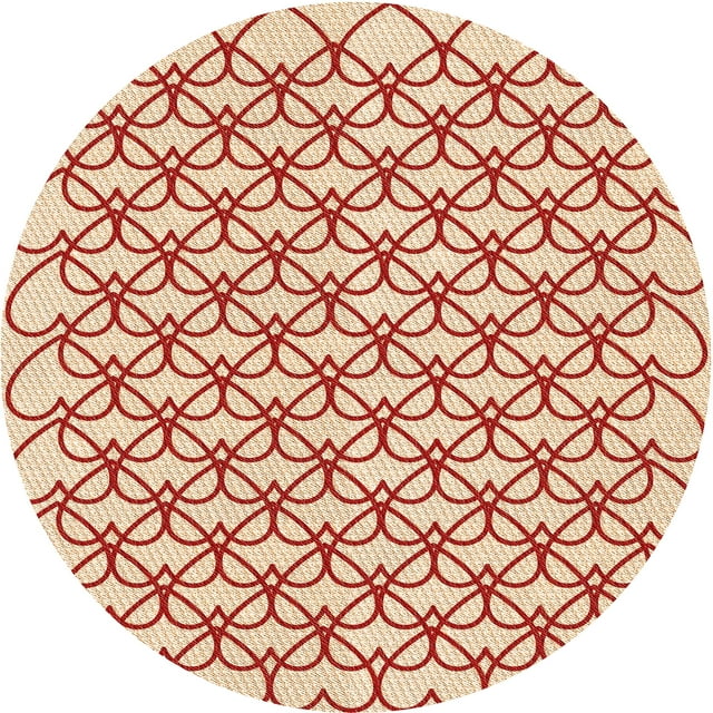 Ahgly Tapis Rond Lavable en Machine Intérieur Transitionnel Orange Vif, 6 Pieds Rond