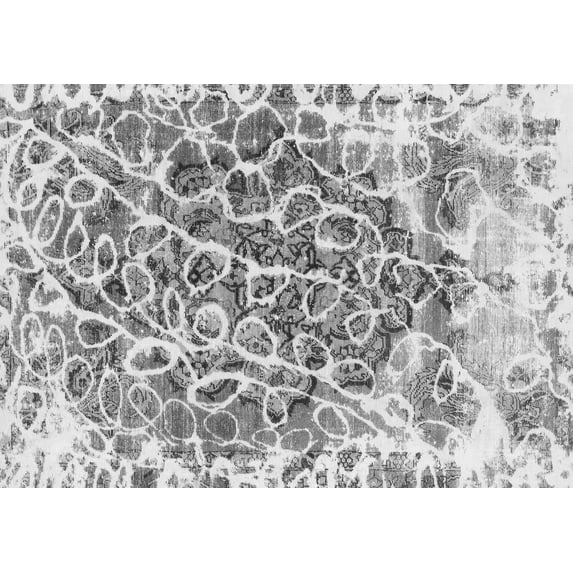 Ahgly Company Indoor Rectangle Abstract Gray Modern Area Rugs, 3' x 5'