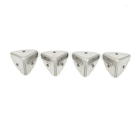 

4pcs Silver Metal Corner Brackets Angle Brace Protector Trunk Box Case Chest