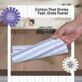 thumbnail image 4 of HEIRLOOM COMFORT 12 Pack Fiesta Stripe Kitchen Towels, 18x26 Inch, 100% Cotton, Lint-Free, Absorbent & Washable Dish Towels for Drying Dishes, Everyday Kitchen Use, Multicolor Blue Stripes, 4 of 7