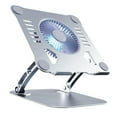 thumbnail image 2 of Soporte para computadora portátil con ventilador, ajustable, plegable, de aluminio, 3 velocidades, ventilador silencioso, enfriador para computadora Plata CUTICAT Soporte para portátil con ventilador, 2 of 8