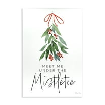 Stupell Industries Meet Me Under Mistletoe Holiday Painting Unframed Art Print Wall Art, 10 x 15
