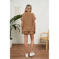 thumbnail image 7 of XCHQRTI Women 2024 Casual 2 Piece Outfits V Neck Tshirts High Waisted Shorts with Pockets, 7 of 7