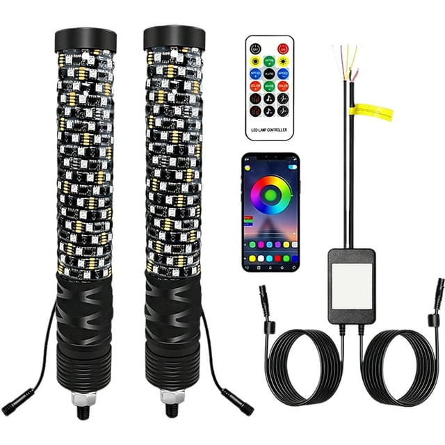Colorful Ambient Firecracker, LED Whip Light with App & Remote Control