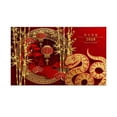 thumbnail image 2 of Good Luck Year Floor Mat, Entryway Rug, Crystal Velvet Material, 16x24 Inches, Anti-slip Backing, Durable Foot Mat, for Front Door, Living Room, Kitchen Entrance, Red Color, by Ihhxbs, 2 of 8
