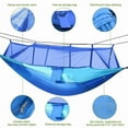 thumbnail image 6 of Camping Hammock, Portable Double Hammock with Net,600lbs Load 2 Persons Hammock w/Mosquito Net Outdoor Hiking Camping Hommock Portable Nylon Swing Hanging Bed w/ Strap Hook Carry Bag, 6 of 10