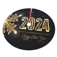 thumbnail image 3 of Kll 36" Christmas Tree Skirt Happy New Year 2024 Xmas Tree Skirts Mat For New Year Xmas Holiday Party Indoor Outdoor Home Decoration, 3 of 9
