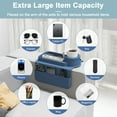 thumbnail image 6 of LRSE Sofa Armrest Tray with Cup Holder & Dual Side Pocket,Foldable Silicone Sofa Armrest Table,Non-slip base for Phones, Remotes, Snacks and Magazines Fits ,6-11in Armrest Organizer Deep Blue, 6 of 7