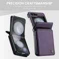 thumbnail image 5 of Dteck Case for Samsung Galaxy Z Flip 7,Magnetic PU Leather Card Slots Wallet Case with RFID Blocking Shockproof Protective Phone Cover for Women Men,Purple, 5 of 8
