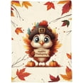 thumbnail image 2 of Thanksgiving Blanket Turkey Flannel Blanket Soft Cozy Throw Blankets for Bed Sofa Couch Office Travel All Season 50"X40", 2 of 6
