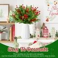 thumbnail image 3 of Christmas Artificial Pine Needles Fake Red Berry Stems Branches for DIY Craft Wreath Gift Home Xmas Party Decoration 60Pcs, 3 of 6