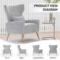 thumbnail image 5 of CQSXDA Modern Velvet Accent Chair, Mid Century High Back Armchair for Living Room, Reading Chair, 5 of 6