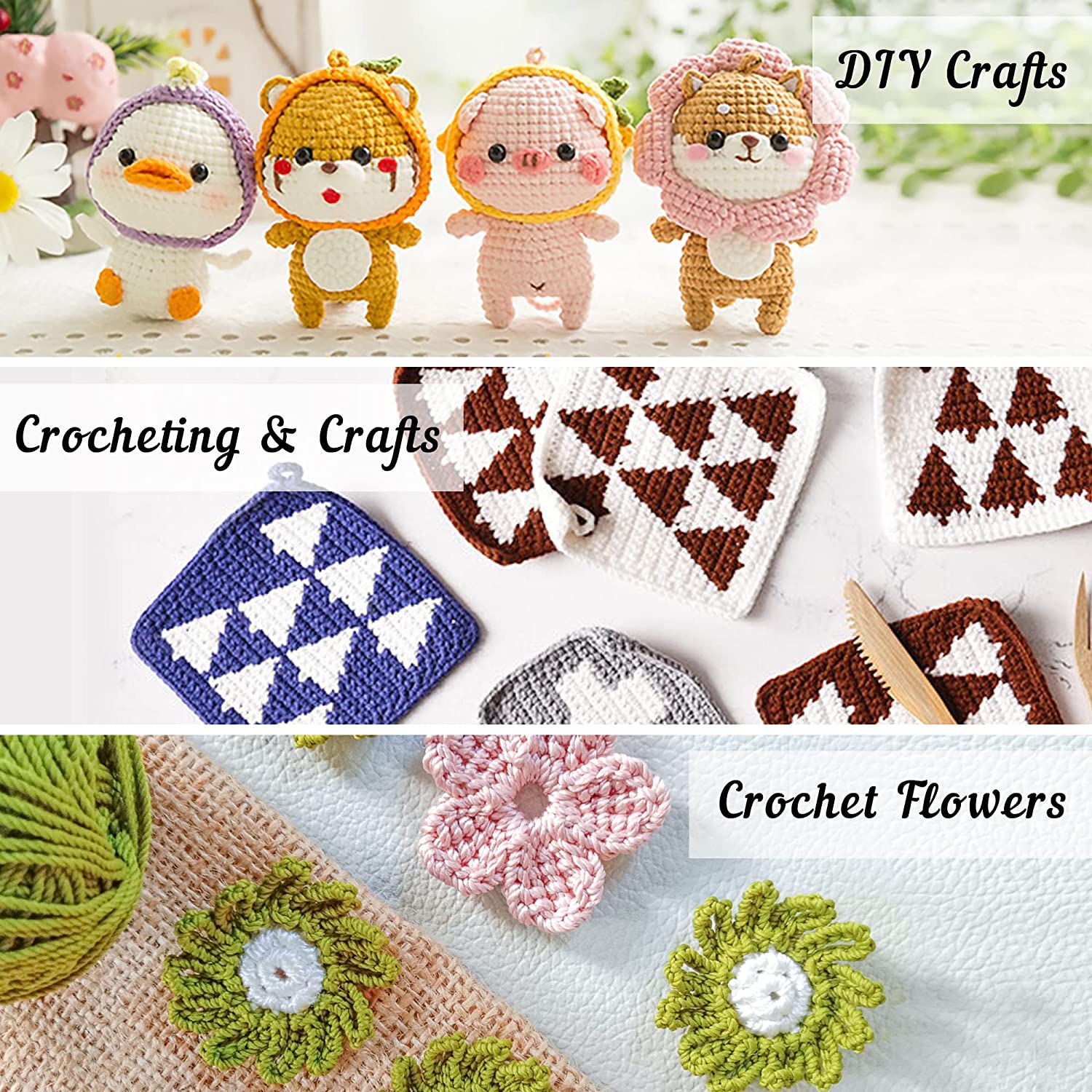 Inscraft 113-Piece Crochet & Yarn Beginners Kit photo 7