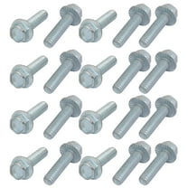 Unique Bargains 20Pcs 1/4-20 x 1 inch Thread Carbon Steel Hex Serrated Head Flange Screw Bolt