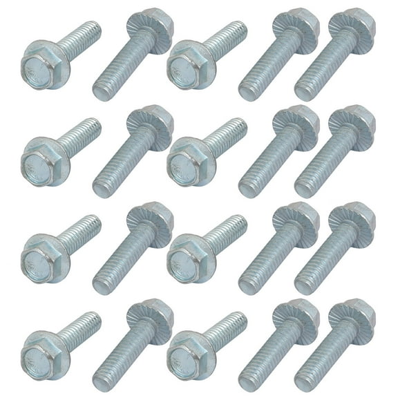 Unique Bargains 20Pcs 1/4-20 x 1 inch Thread Carbon Steel Hex Serrated Head Flange Screw Bolt