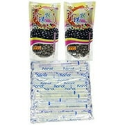 NineChef Bundle - WuFuYuan 2Packs of BOBA Black Tapioca Pearl Bubble With 1 Pack of 35 BOBA STRAW