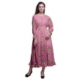 thumbnail image 1 of Bimba Women Long Sleeve Smocked Dress Round Neck Ruffle Summer Maxi-Medium, 1 of 5