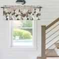 thumbnail image 5 of White Blanc Window Valance for Kitchen, Watercolor Flower Floral Plants Barn Gate Farmhouse Rod Pocket Short Curtain for Small Windows, Light Filtering Decorative Valance, 60 x 18 Inch, 1 Panel, 5 of 9