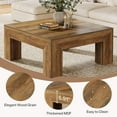thumbnail image 5 of Farmhouse All Wood Accent Center Table, 39.4-Inch Square Coffee Table for Living Room, 5 of 5