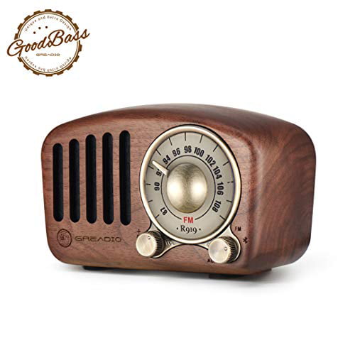 Vintage Radio Retro Bluetooth Speaker- Greadio Walnut Wooden FM Radio with Old Fashioned Classic Style, Strong Bass Enhancement, Volume, Bluetooth 4.2 Wireless Connection, TF Card & MP3 Player - Walmart.com